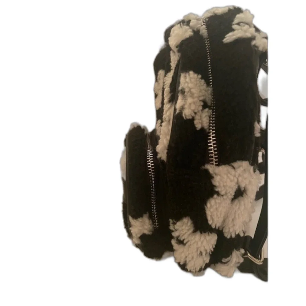 Black and White Floral Mini Convertible Backpack/Crossbody